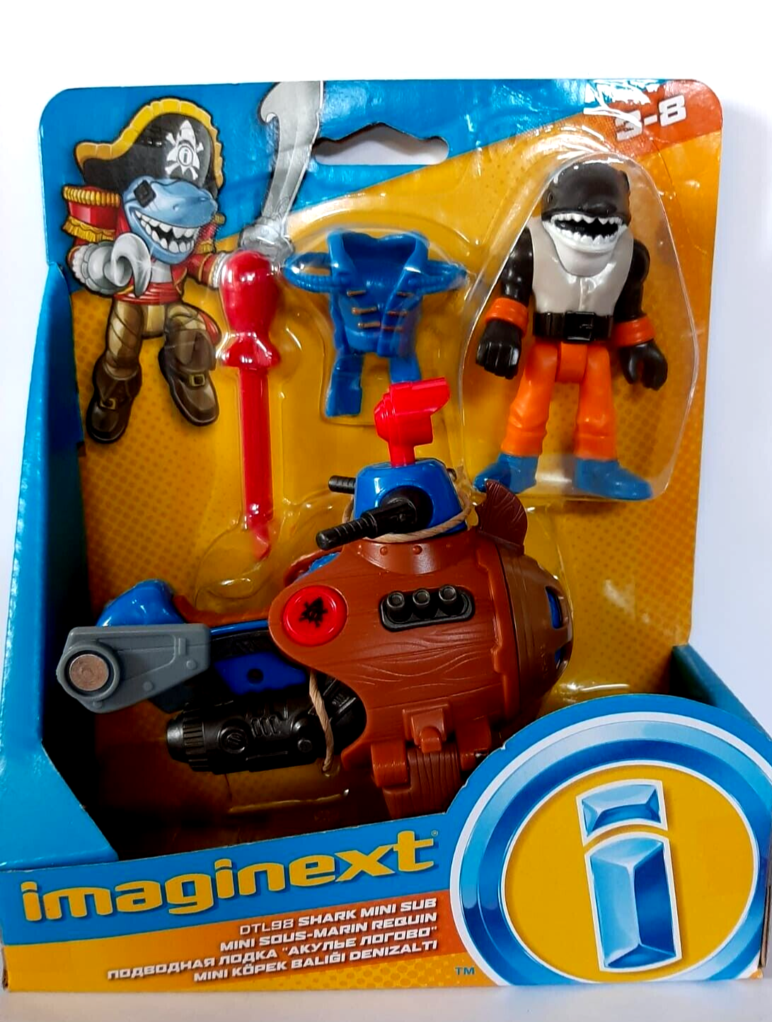 DTL98  Fisher Price Imaginext SHARK MINI SUB