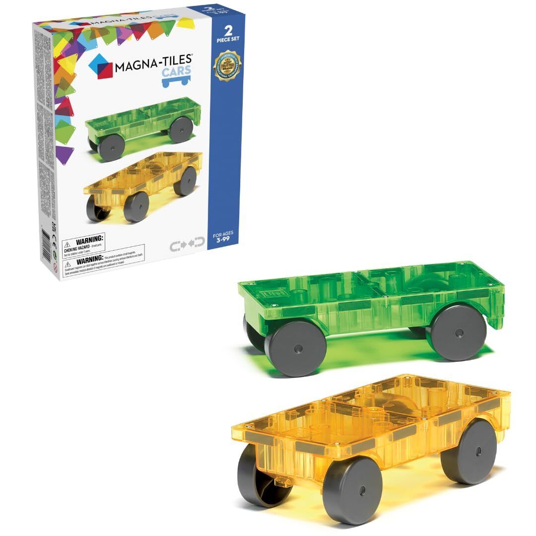 Magna-Tiles Cars Expansion Set, The Original Magnetic Building Tiles For Creativ