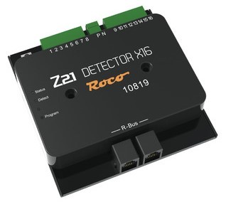 10819 Roco Z21 Detector 16 moduli di presenza su binario con 16 entrate