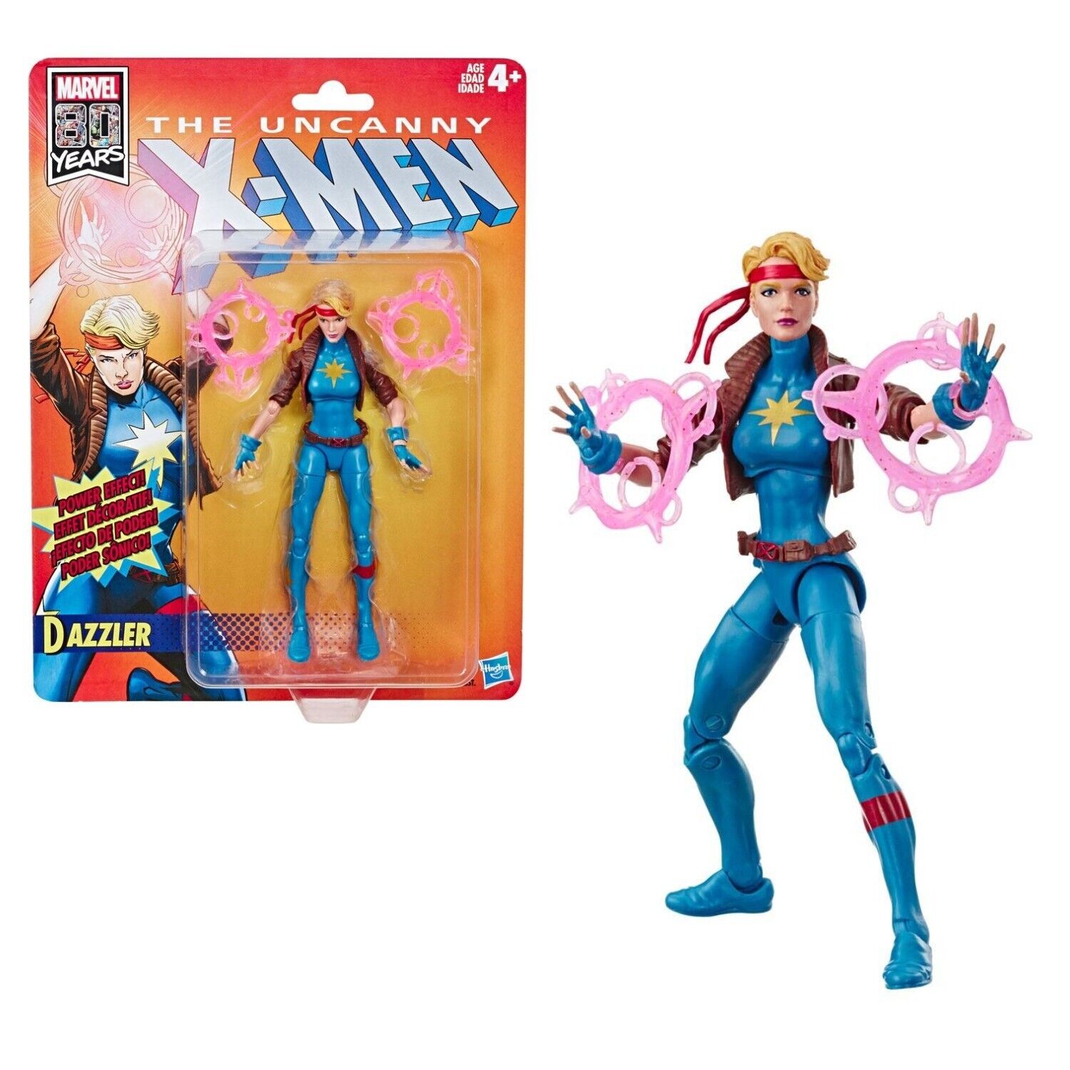 Hasbro Marvel 80 Years X-Men Action Figure Dazzler alto 15 cm con power effect