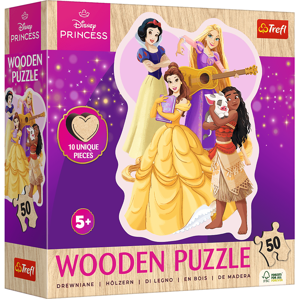 Puzzle 50 legno contorno affascinanti principesse Disney Princess 20257