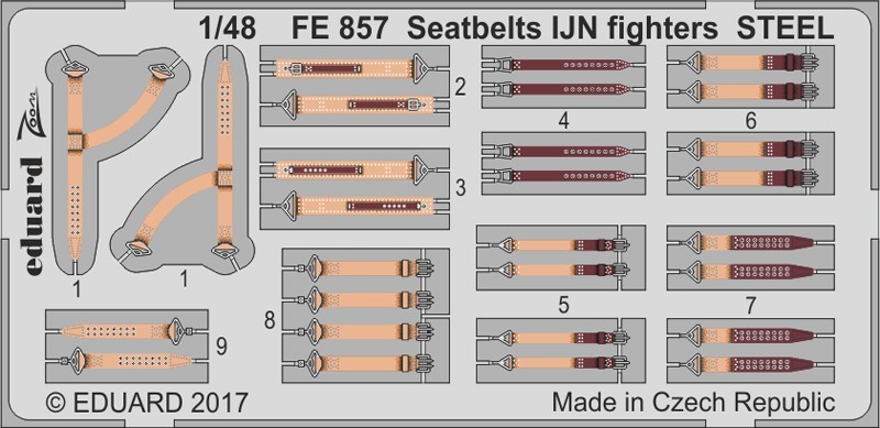 EDUARD FE857 CINTURE DI SICUREZZA IJN FIGHTERS ACCIAIO 1/48