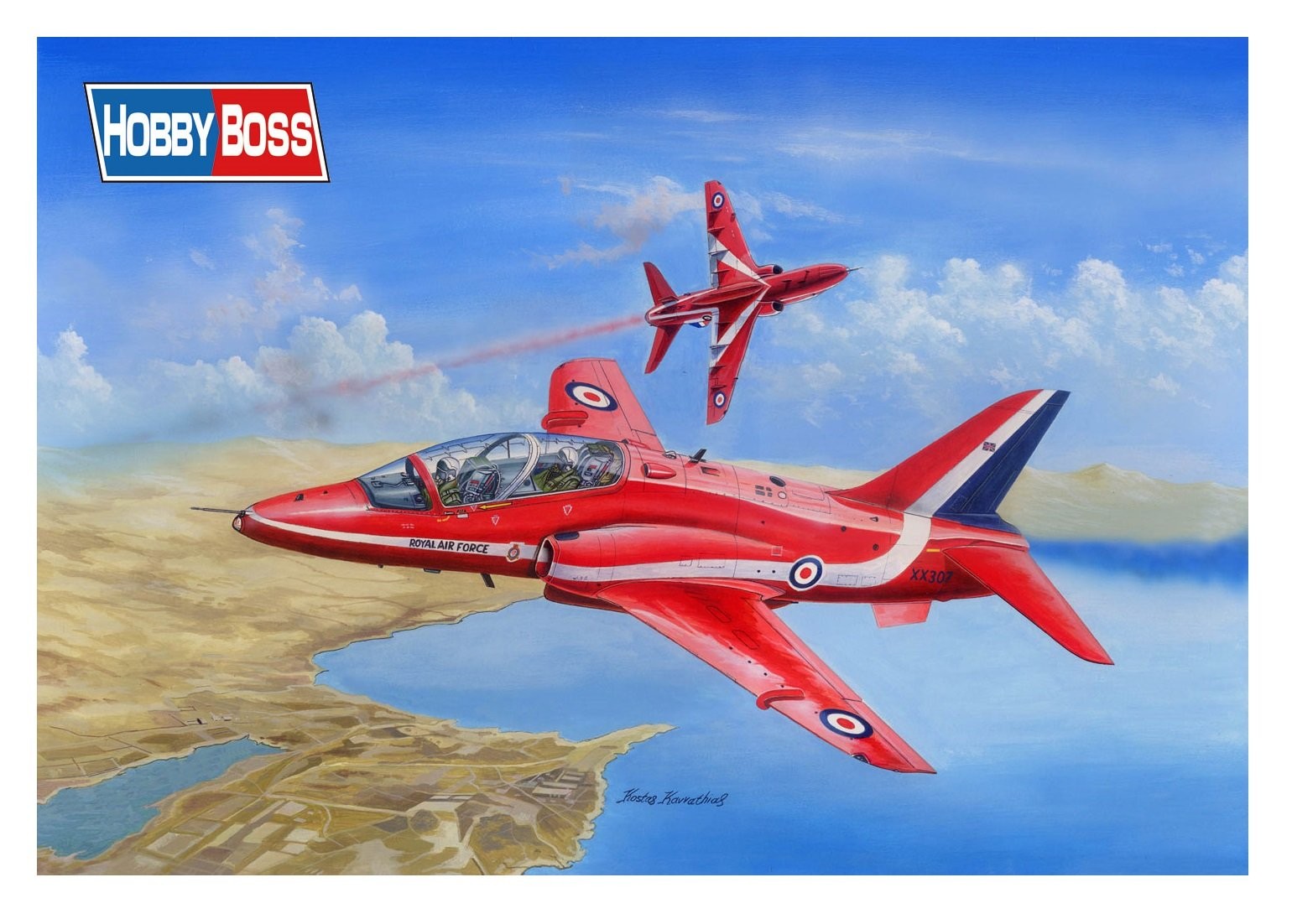Hobbyboss 81738" RAF Red Arrows Hawk T MK1/1a Plastic Model Kit, 1:48 Scale