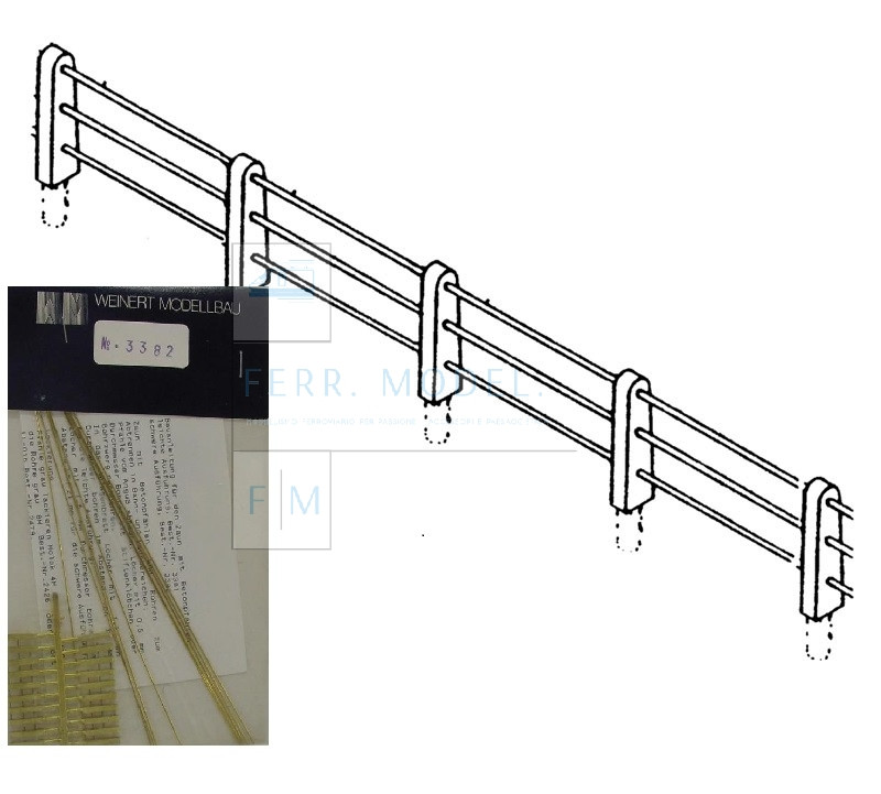 WEINERT 3382 - Kit montaggio Ringhiera con paletti di cemento. 20 paletti, scala