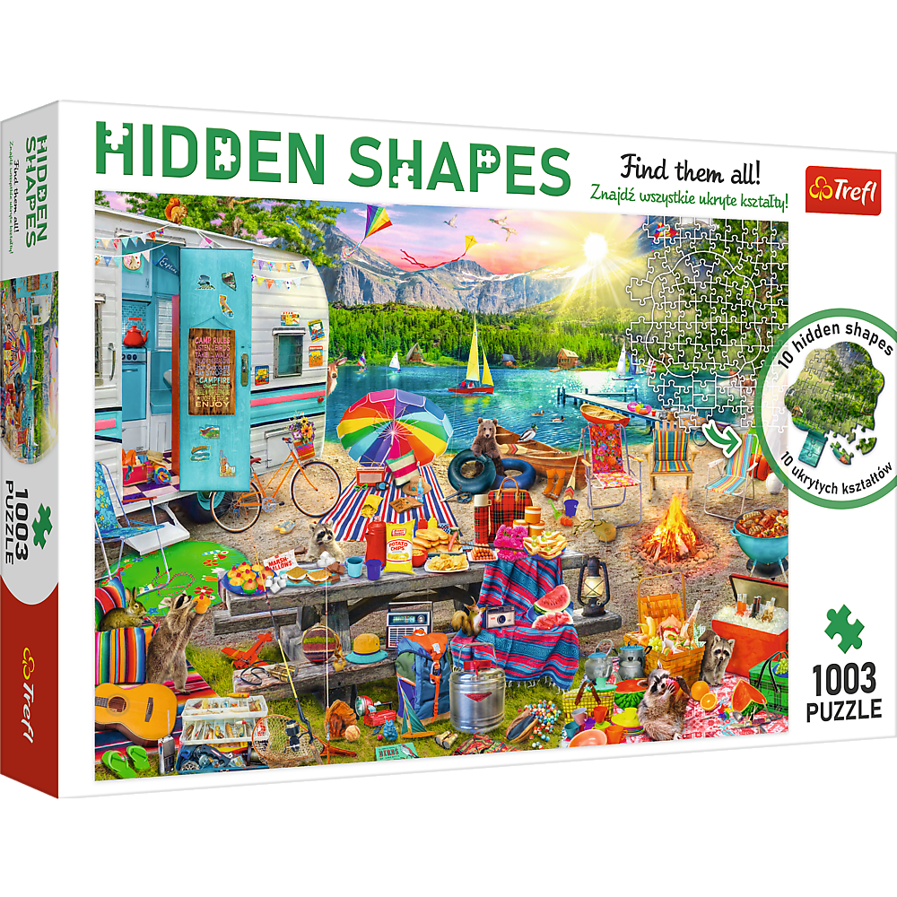 Camper Puzzle 1000+ Pezzi Caravan Campeggio Trip Trovare The Nascosto Forme