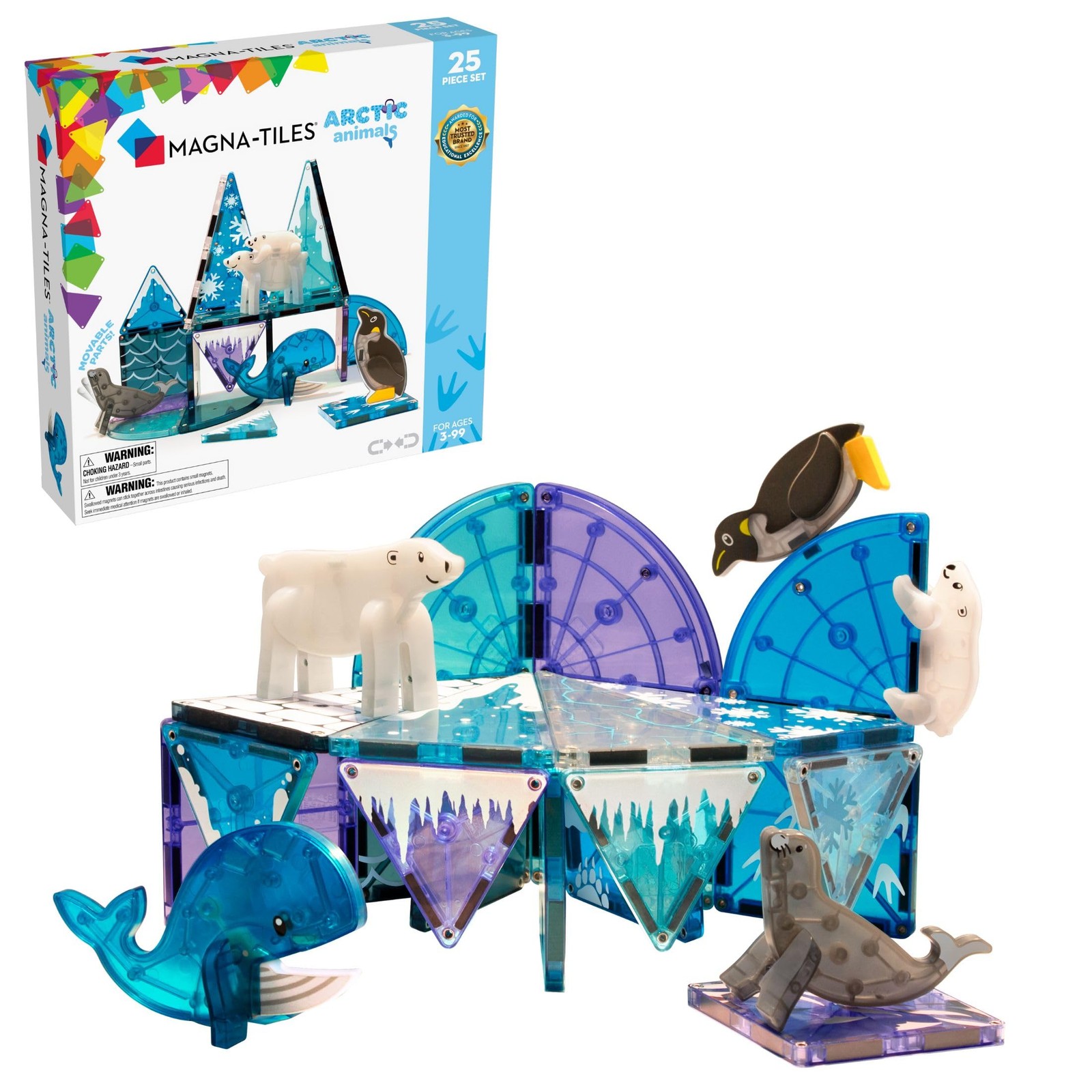 Magna-Tiles Arctic Animals 25-Piece Set - 3D magnetic building tiles