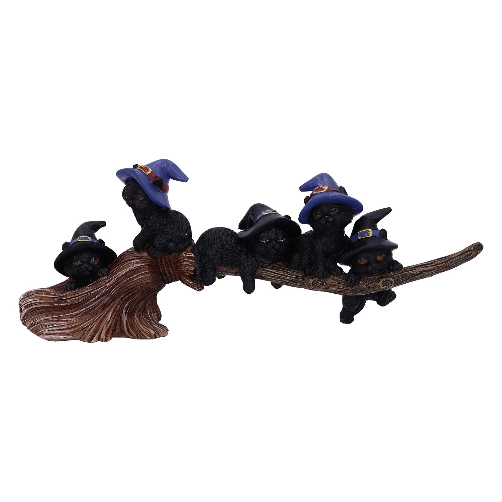 Nemesis Now Purrfect Broomstick Witches Familiar Black Cats and Broomstick Figur