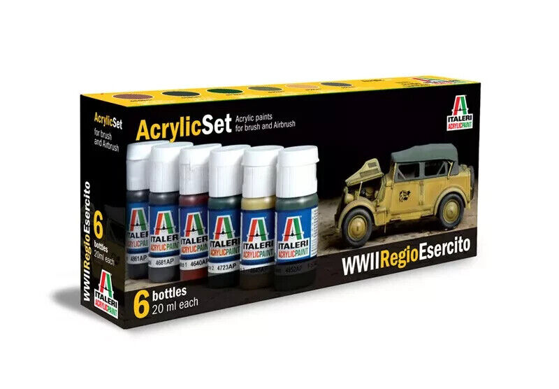 ITALERI ACRYLIC SET COLORI ACRILICI  WWII REGIO ESERCITO  6 B0TTLES  ART  441AP