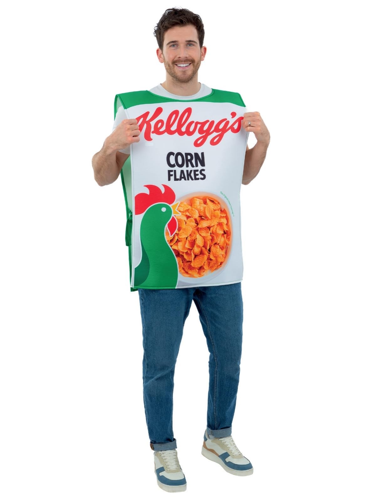 Smiffys Kelloggs™ Corn Flakes™ Cereal Box Costume Tabard, Officially Licensed Ke