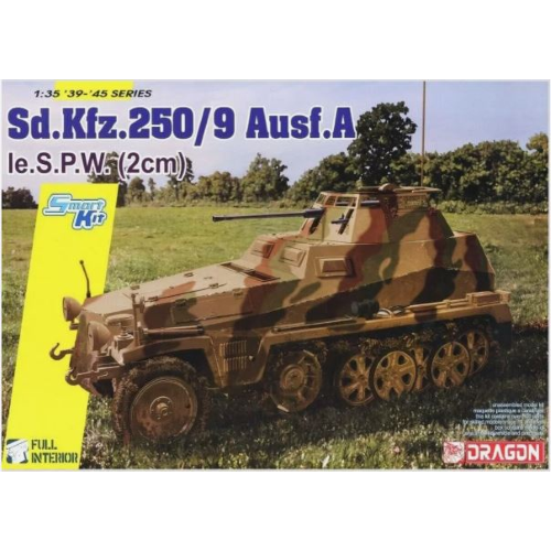 SD.KFZ.250/9 AUSF. A LE S.P.W. 2CM MIT PANZERAUFBAU KIT 1:35 Dragon Modellino