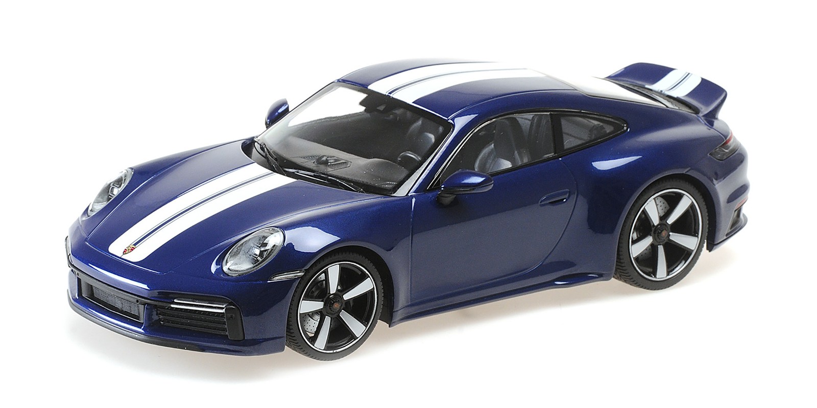 Minichamps 1:18 PORSCHE 911 (992) SPORT CLASSIC BLUE METALLIC 2022 WITH STRIPE