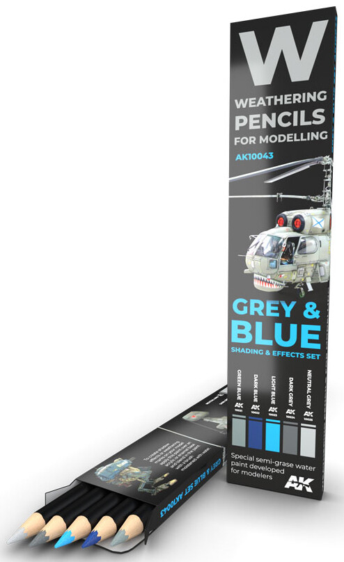 Watercolors Pencil Set Matite Grey And Blue Camouflages Ak10043 AK INTERACTIVE