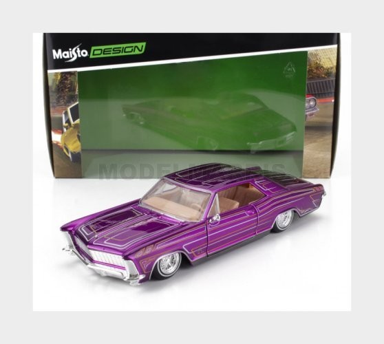 MAISTO 32551R BUICK - RIVIERA LOWRIDERS 1965 - PURPLE MET - 1/26