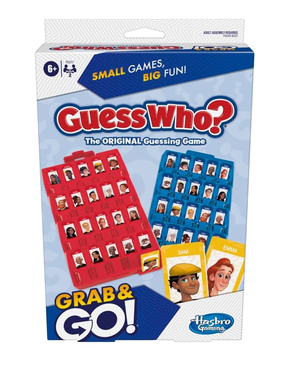 Guess Who? Grab and Go Game, gioco di indovinare originale per bambini, gioco po