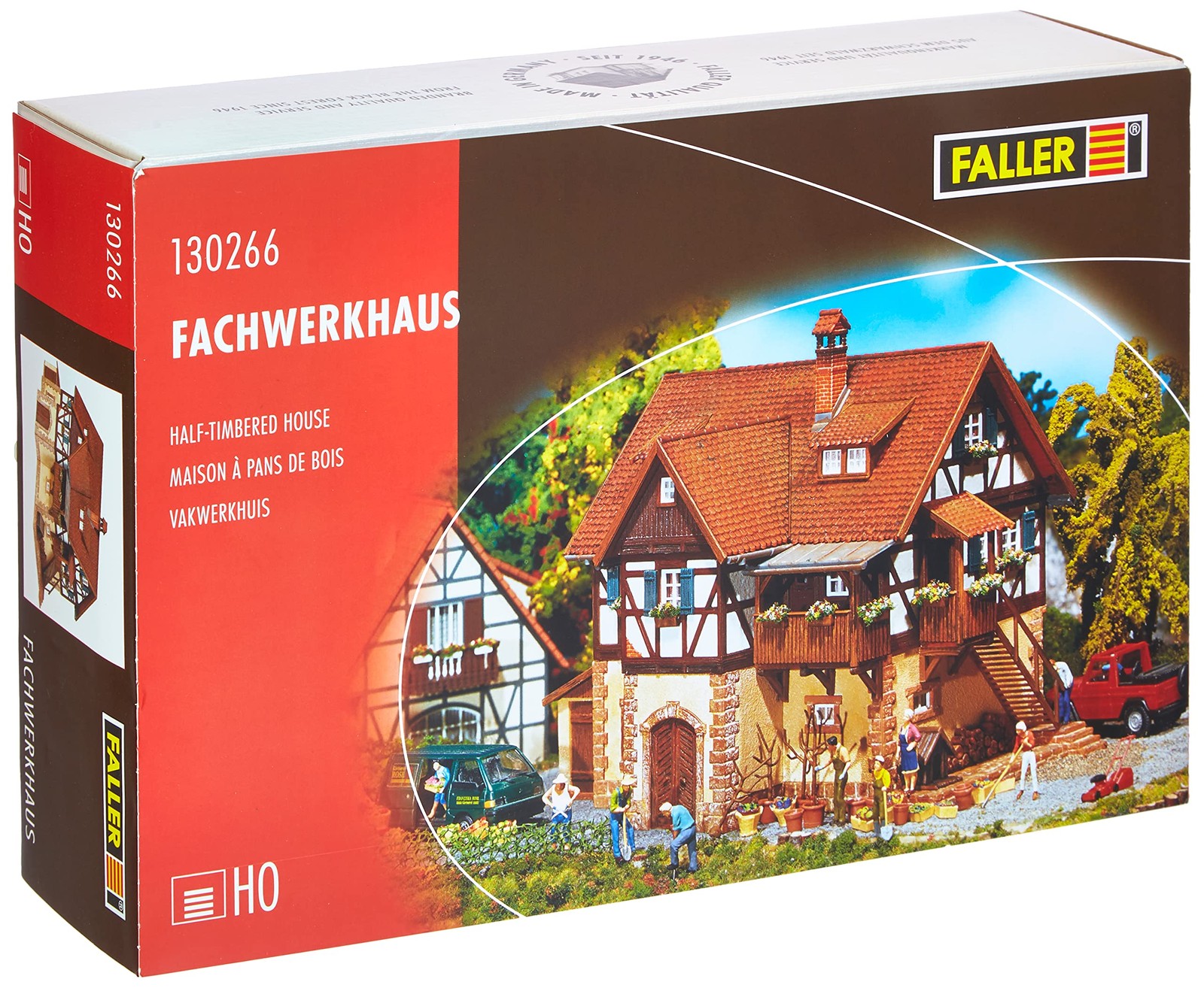 FALLER Fachwerkhaus Modellbausatz mit 238 Einzelteilen 165 x 102 x 118 mm I Mode