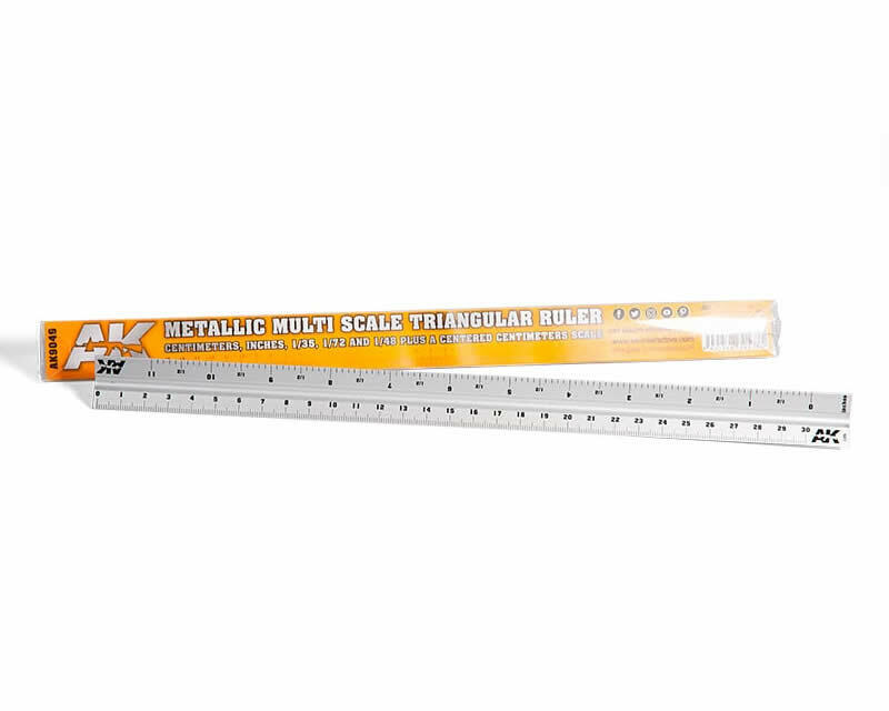 AK-Interactive AK9049 Metallic Multi Scale Triangular Ruler modellismo
