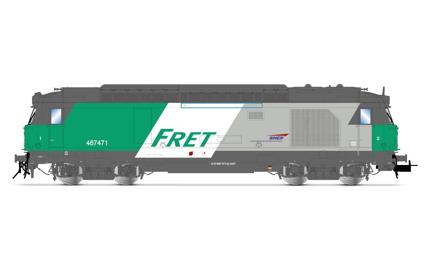 Jouef HJ2342S SNCF, diesel locomotive BB 467471, FRET livery, ep. VI, with DCC s