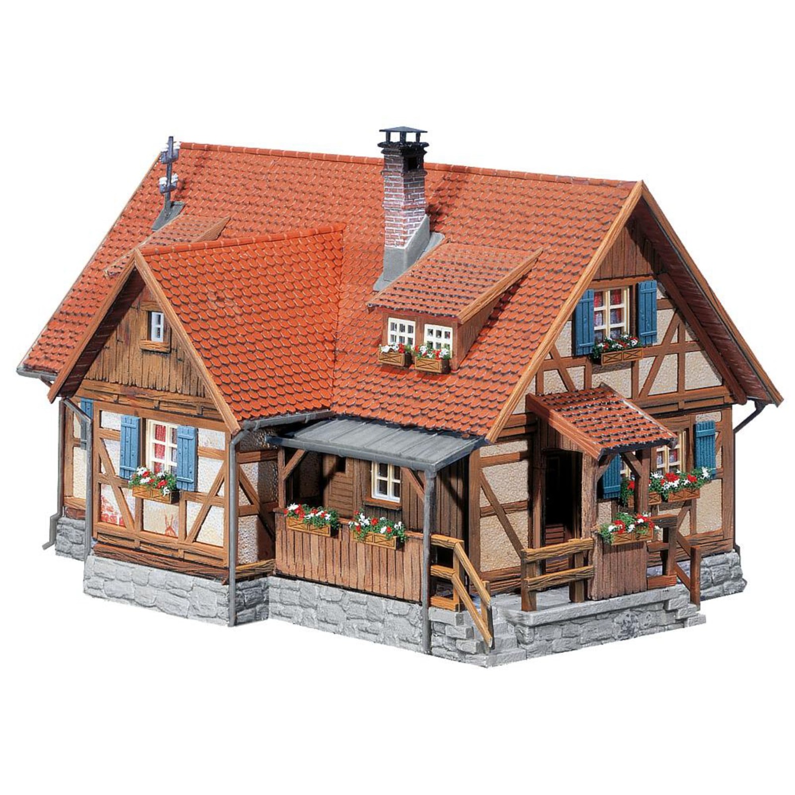 FALLER Ländliches Fachwerkhaus Modellbausatz mit 195 Einzelteilen 145 x 103 x 89