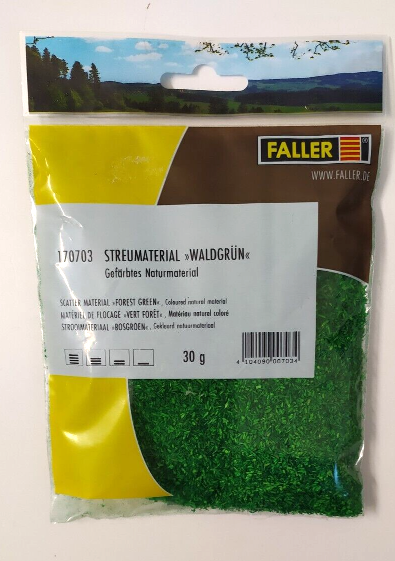 FALLER ACCESSORI DIORAMA FIBRE DA SPARGERE ERBA VERDE BOSCO 30 g     ART  170703