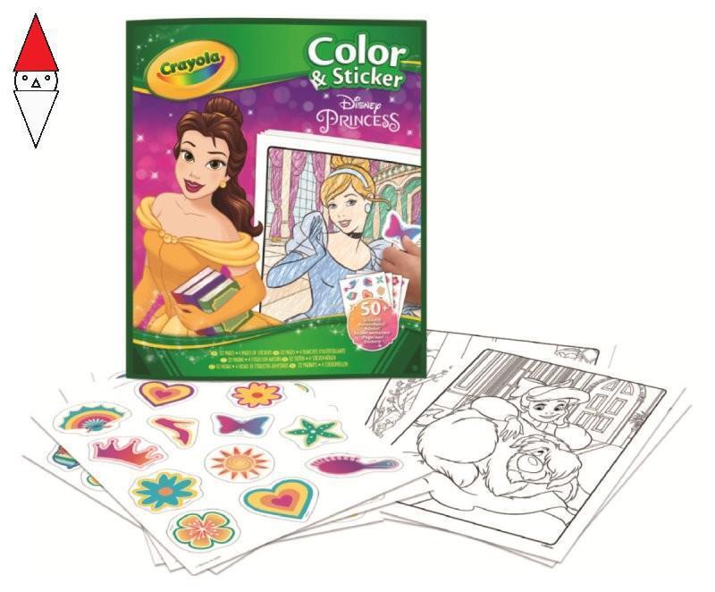GIOCO EDUCATIVO CRAYOLA ALBUM ADESIVI-COLORING PRINCESS