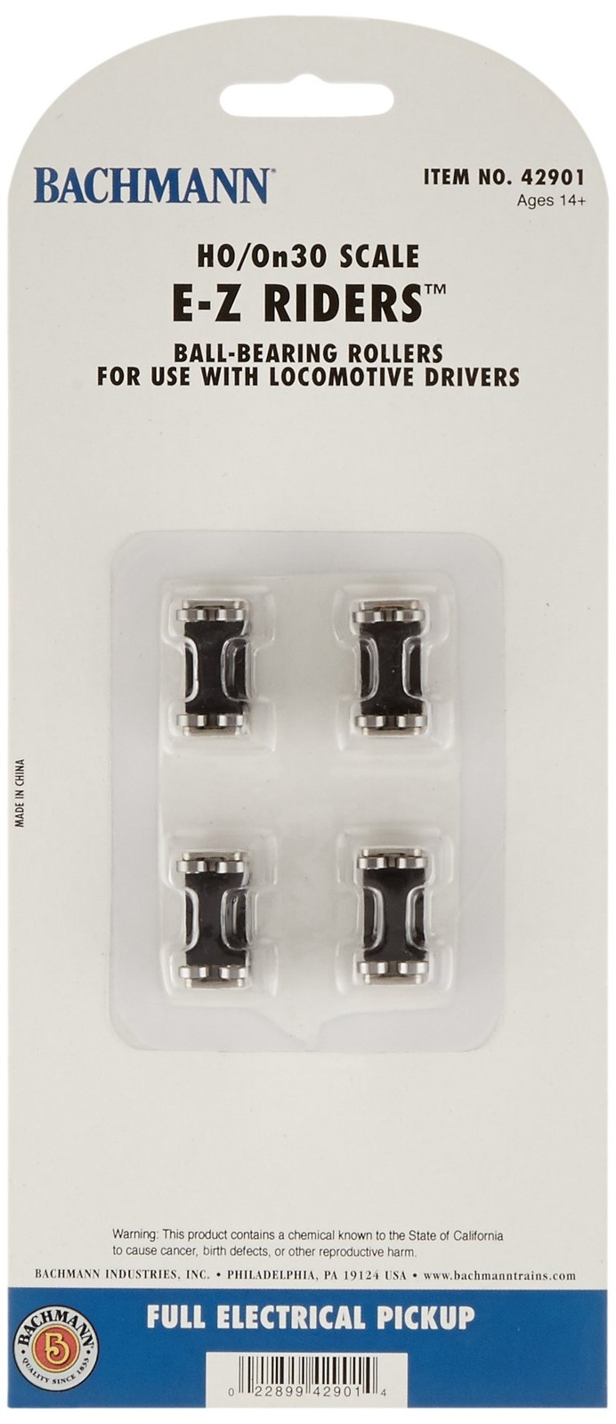 Bachmann Trains 42901 Trains E-Z Riders with Ball-Bearing ROLLERS-4/pk-For Use w