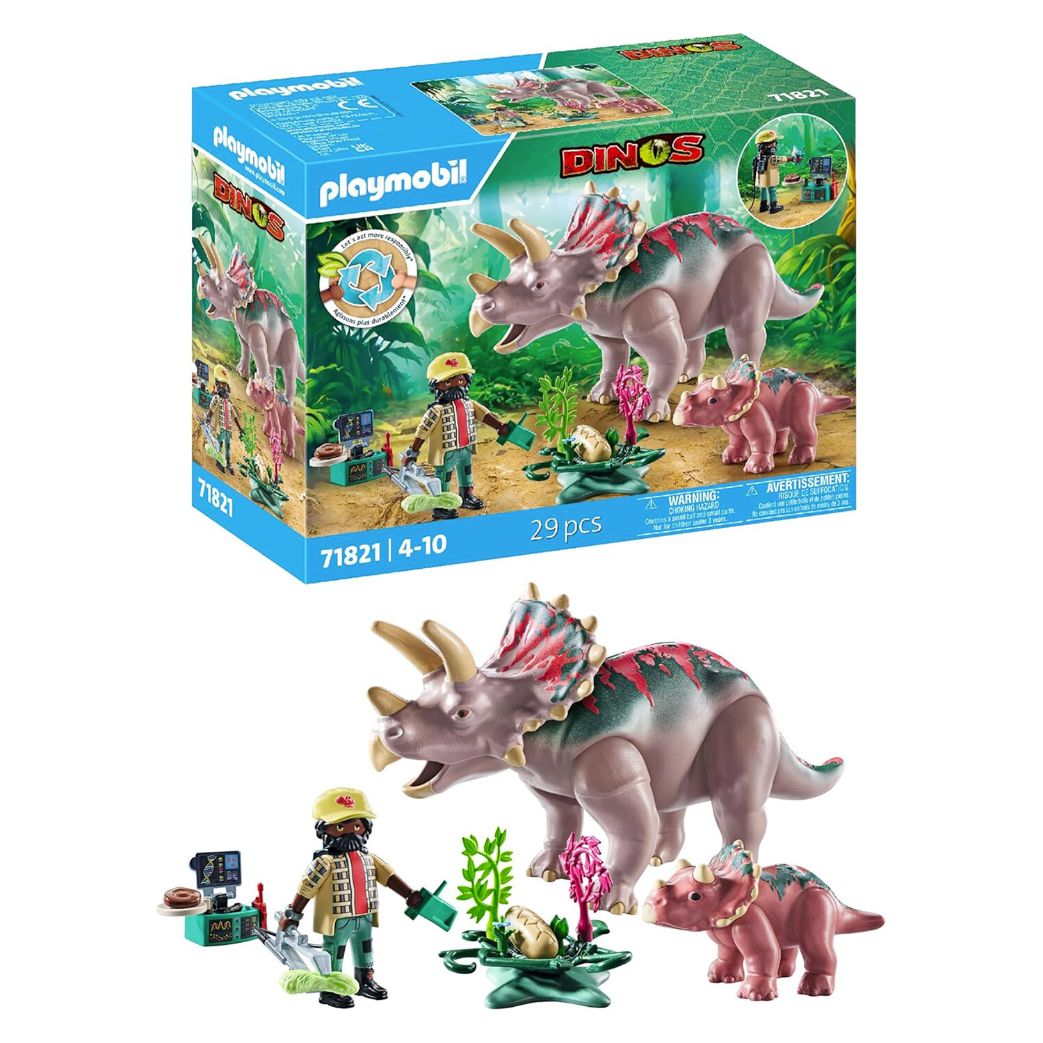 Triceratopo E Cucciolo Playmobil Dinos PLAYMOBIL PLAYMOBIL DINOS - X57229