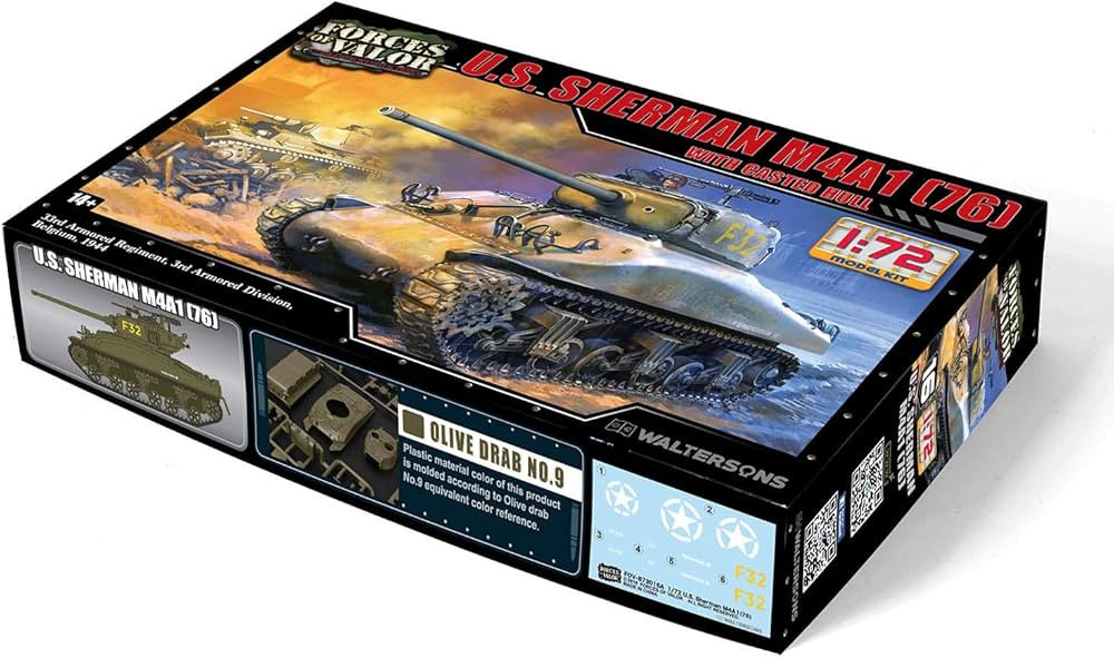 U.S. SHERMAN M4A1 (76) with castle hull Forces of Valor 1:72 cod 12