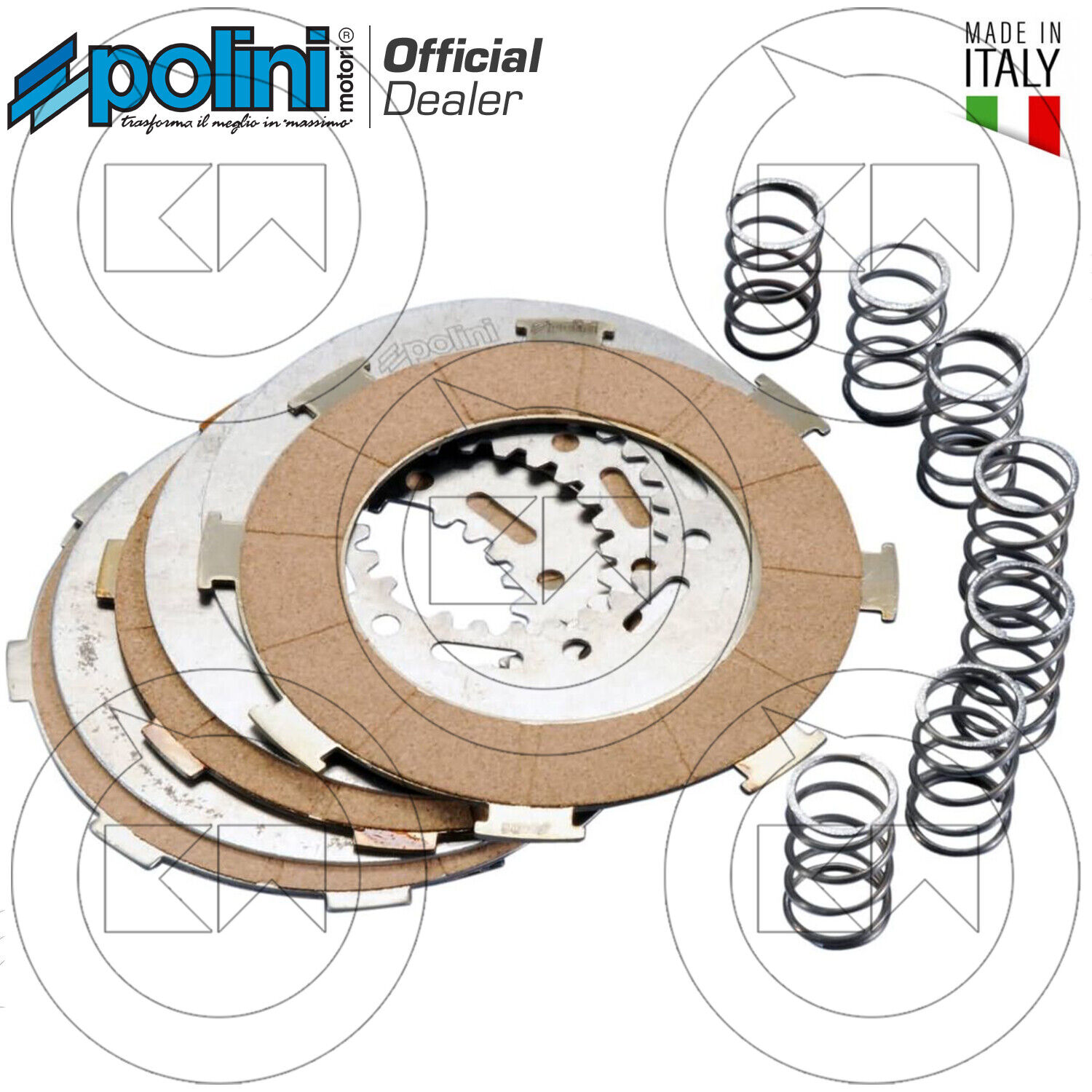 DISCHI FRIZIONE VESPA PX PE 200 4 DISCHI CON 7 MOLLE POLINI RACING
