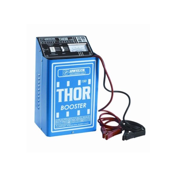 Awelco Thor 150 - Caricabatterie auto blu compatto 12V/24V con manometro analogi