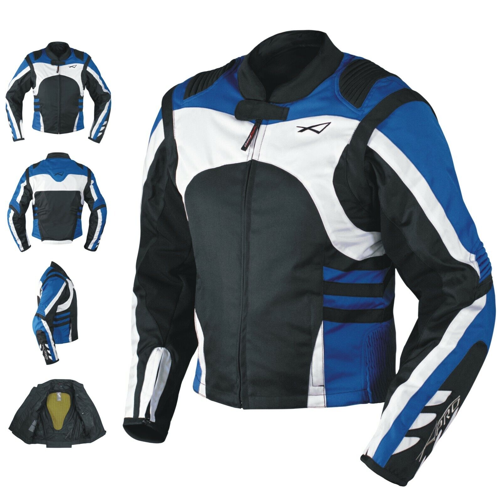 Textile Summer Jacket CE Armored Racing Motorbike Motorcycle Windproof Blue M