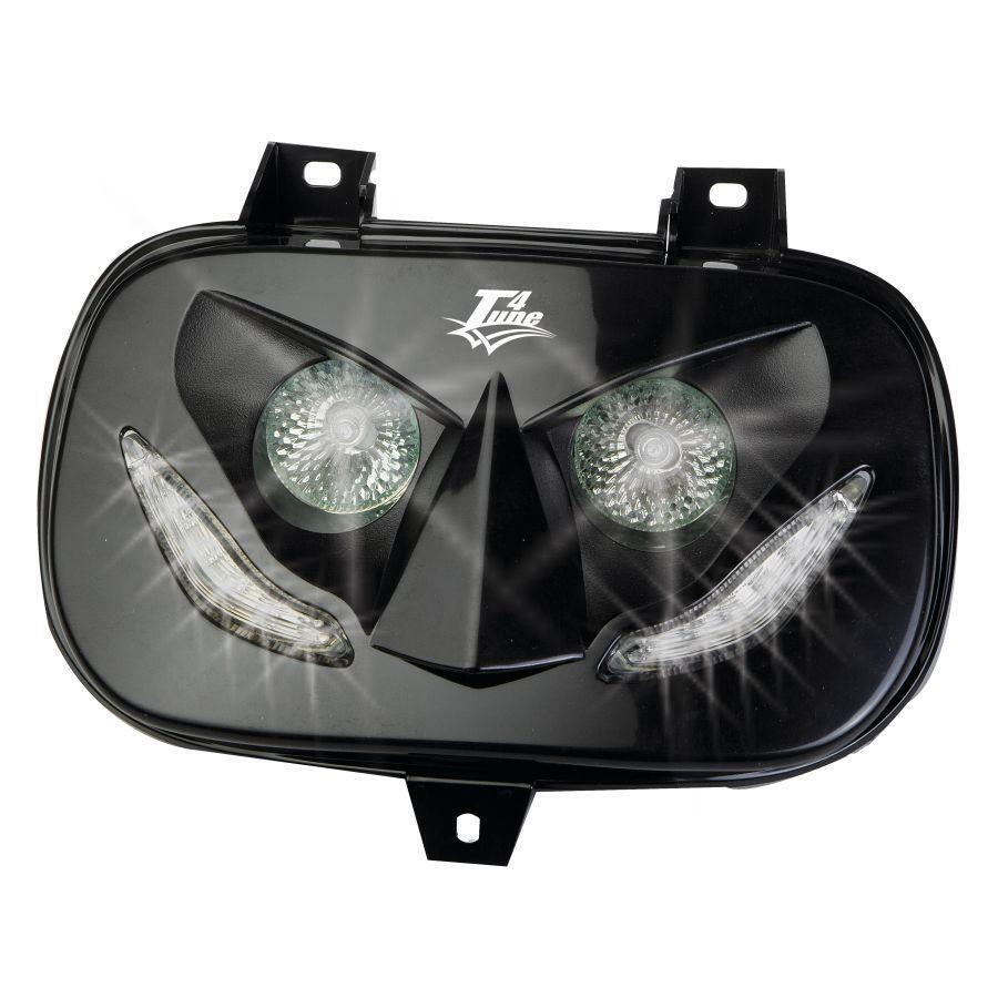 T4Tune 400850 Maschera faro ""Booster '99/'03" nera con leds
