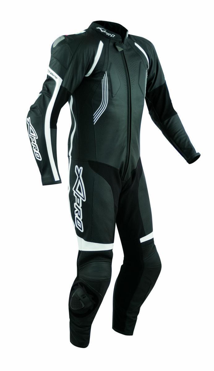 Motorcycle Motorbike Full Body one pc Perforated Leather Race Suit  Black 56