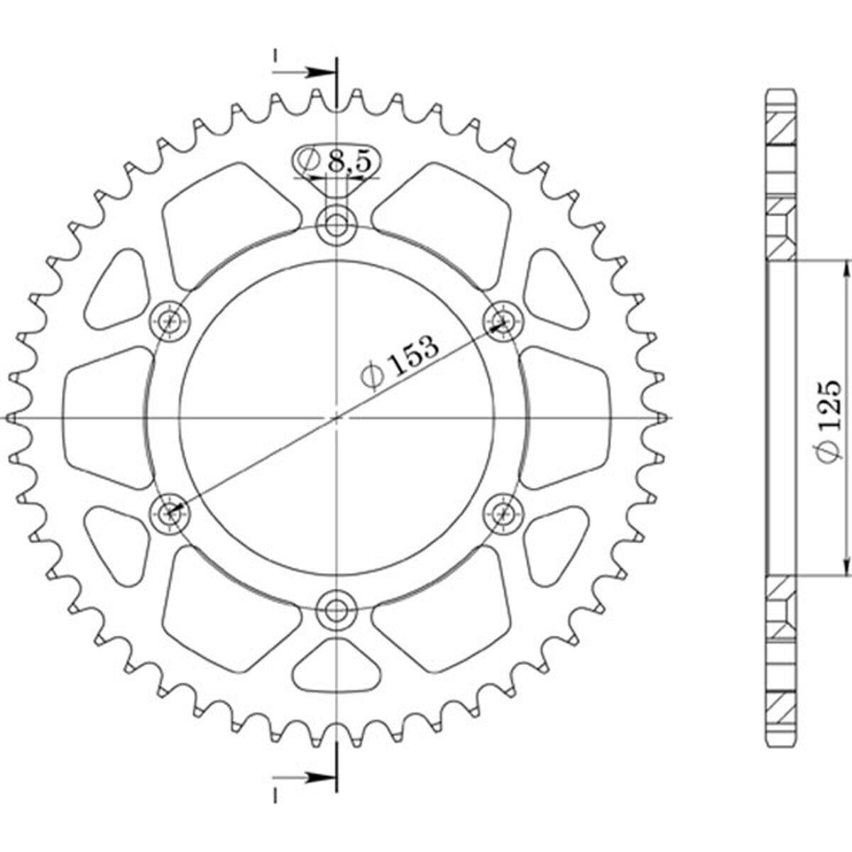 CORONA IN ALLUMINIO PASSO 520 - Z 48 DENTI per Honda 250 CR R 2002-2005