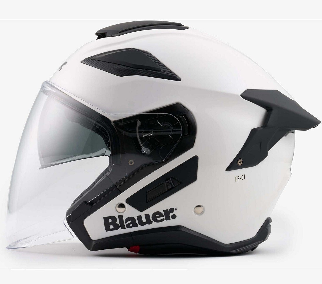 CASCO JET MOTO BLAUER HT JJ-01 BIANCO WHITE VISIERINO INTERNO SOLARE TG XL