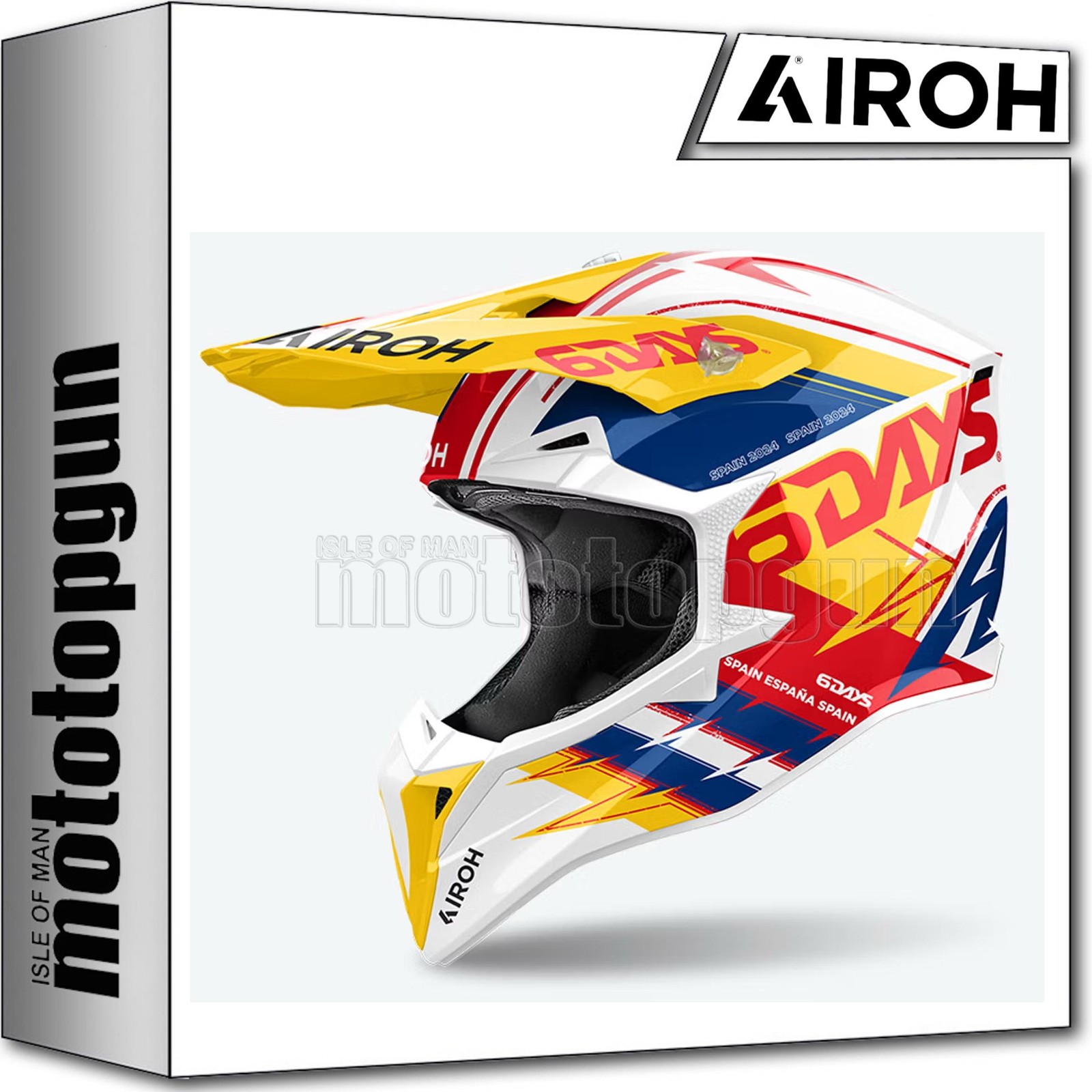 AIROH CASCO CROSS MOTO WRASDS24 WRAAAP 6 DAYS SPAIN 2024 LUCIDO TG. M