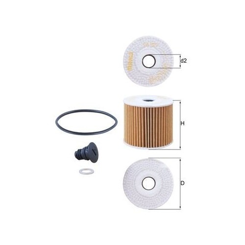 Filtro Olio Mahle OX 1077D per Hyundai Kia