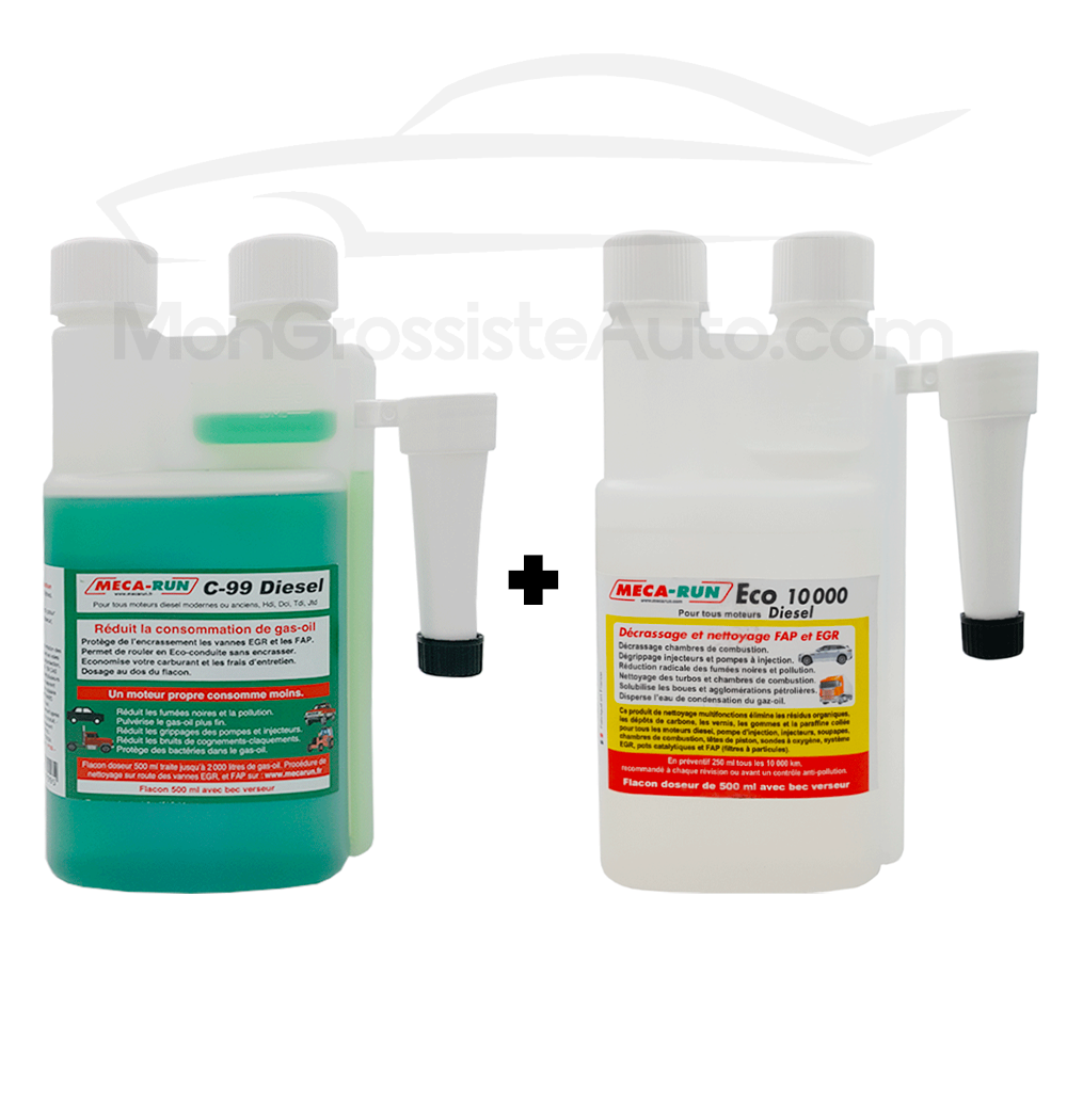 Pacchetto Décrassage MECARUN, Eco 10000 Diesel + C99 Diesel, 500ml