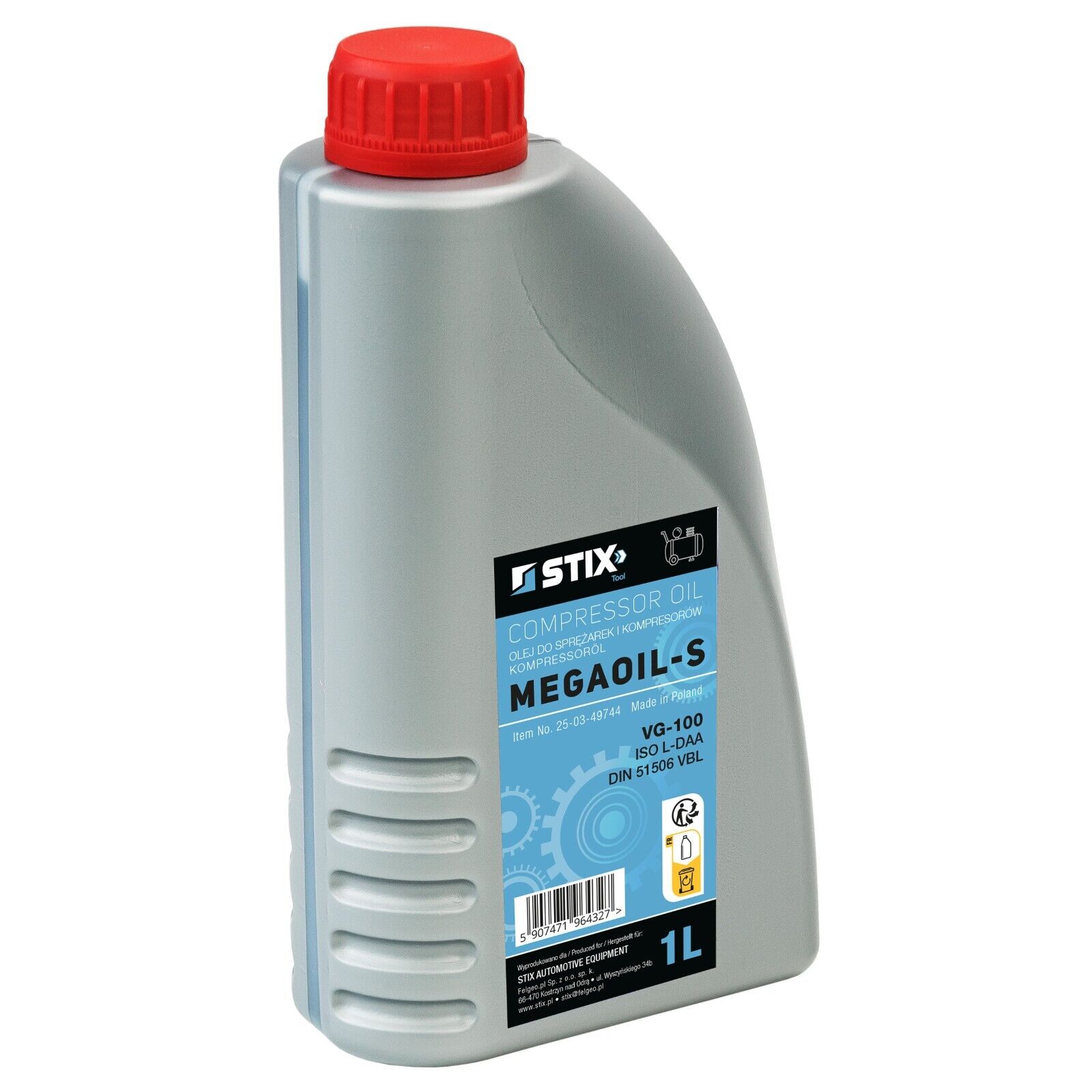 Olio compressore olio pneumatico MEGAOIL-S 1 L per compressori compressori mo...