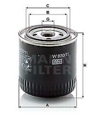 Filtro Olio MANN-FILTER W 920/11 Per AUSTIN, HONDA, ROVER
