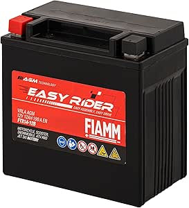 BATTERIA MOTO AGM FIAMM EASY RIDER FTX14-12B 12V 12 AH PRONTA = YUASA YTX14-BS