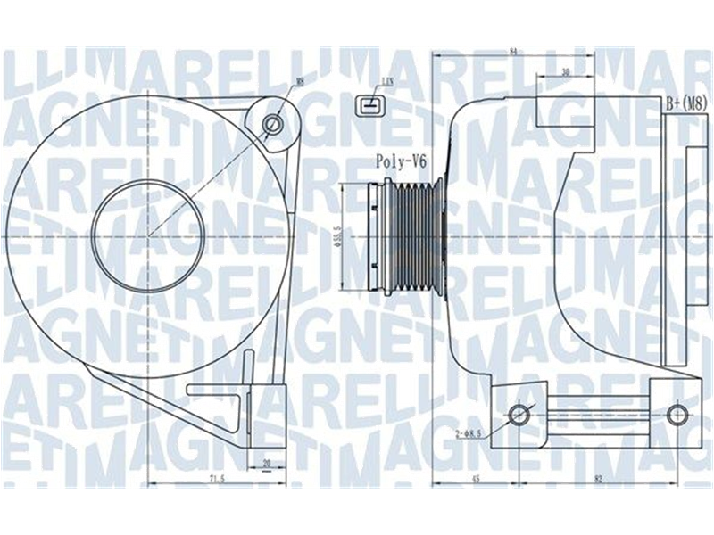 MAGNETI MARELLI Alternatore per VOLVO V70 II (285) D5 2001-2008 (Con Puleggia)