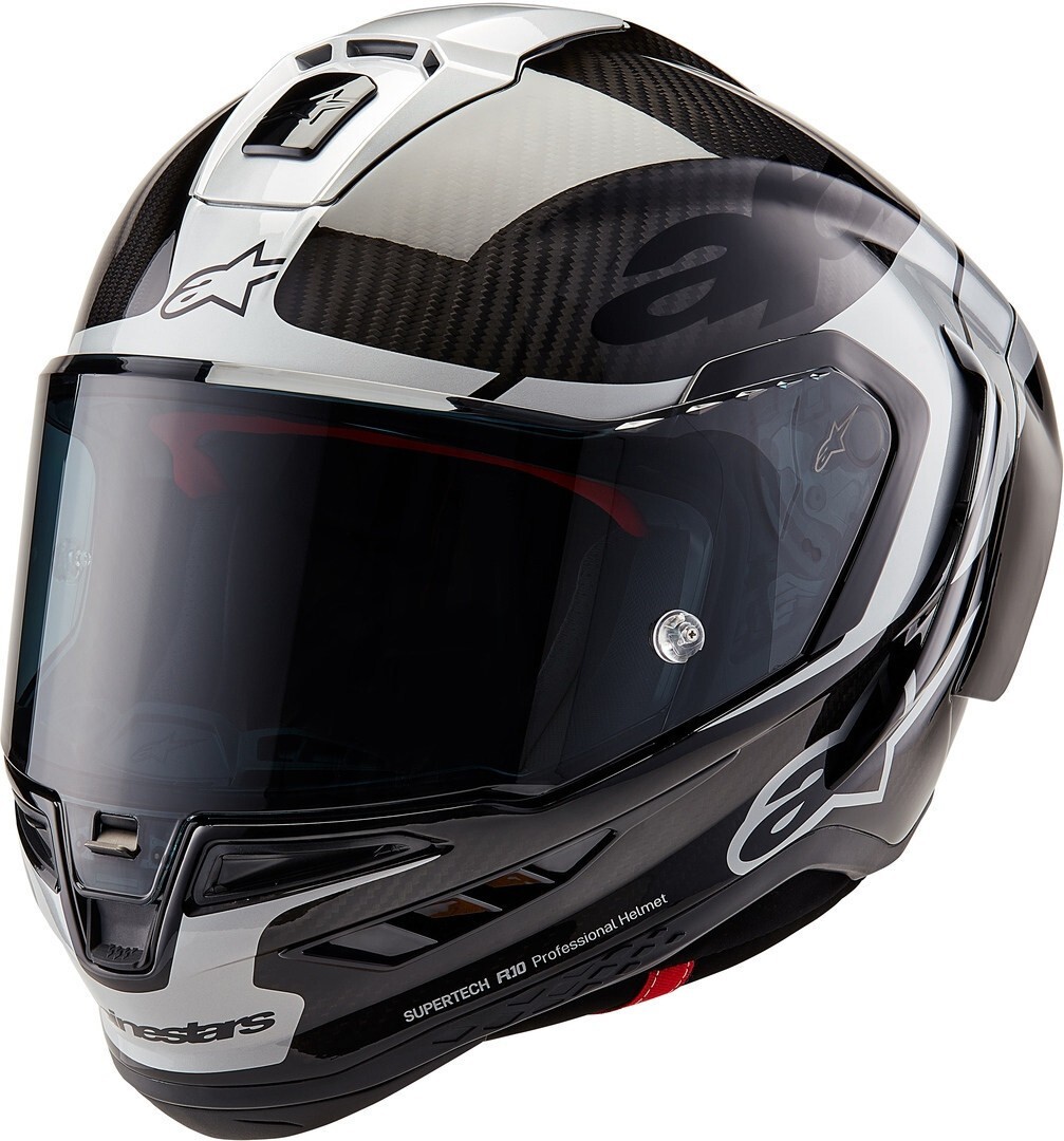 ALPINESTARS SUPERTECH R10 ELEMENT HELMET BLACK CARBON RED WHITE ECE06/DOT/FIM XX