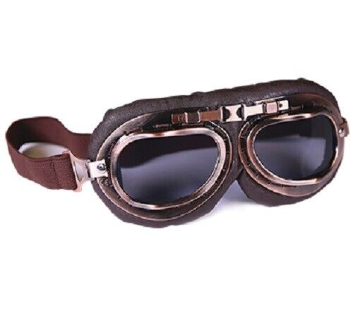 OCCHIALI MASCHERINA CASCO MOTO JET VINTAGE CAFE' RACER CUSTOM STORMER T01 RETRO'