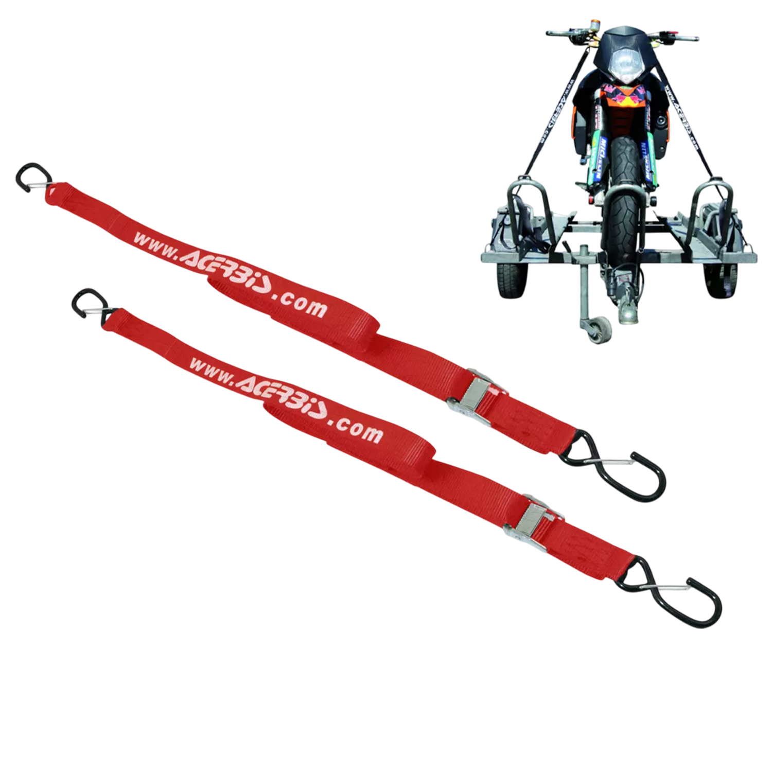 CINGHIE ACERBIS 3,5 mm BORDEAUX CARRELLO TRASPORTO FISSAGGIO ANCORAGGIO MOTO