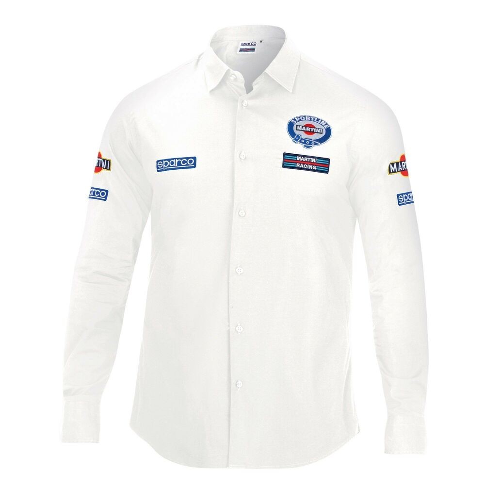 Camicia a maniche lunghe da uomo bianca Sparco Martini Racing taglia L