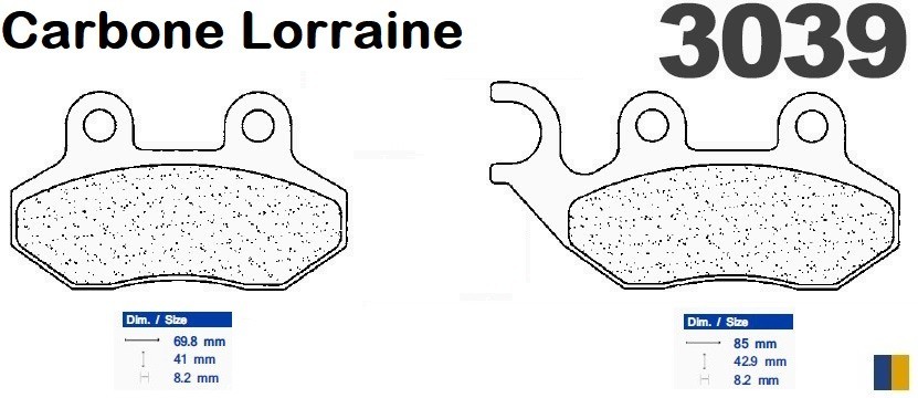 Pastiglie freno Carbone Lorraine tipo 3039 MSC