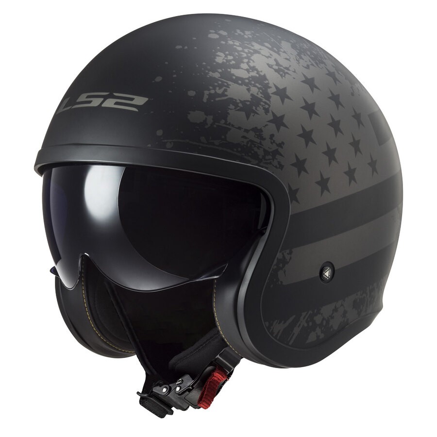 LS2 HELMETS Casco JET OF599 BLACK FLAG ner/titan M