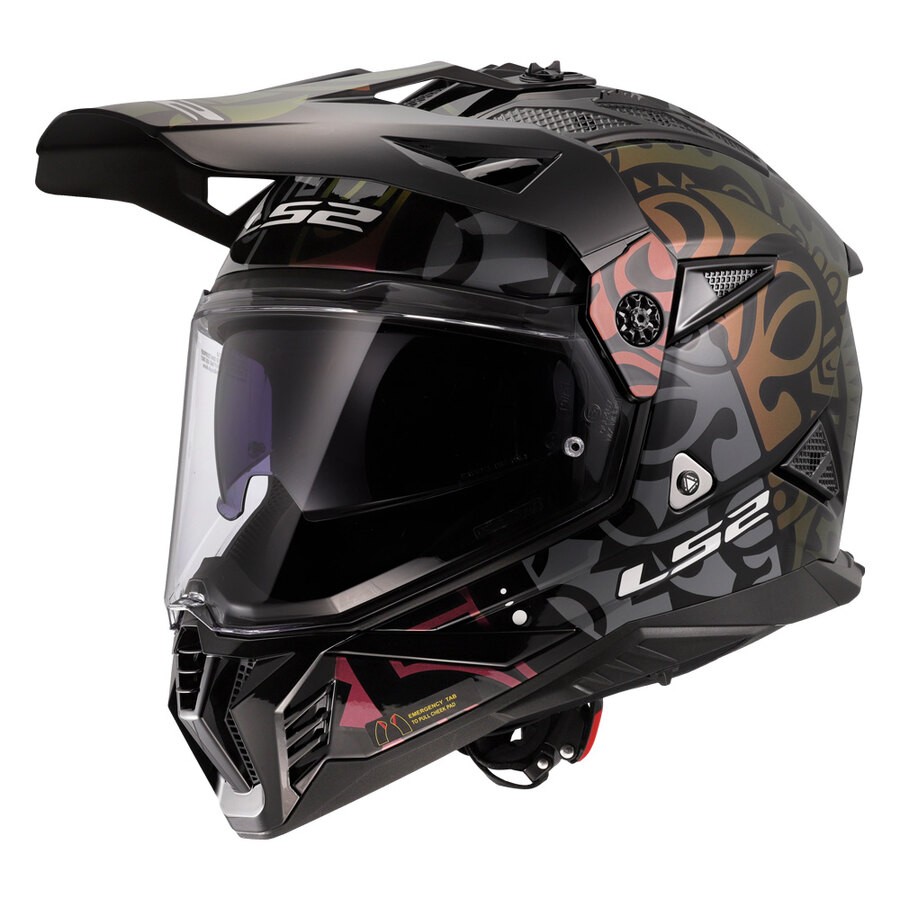 LS2 HELMETS Casco DUAL MX702 RANGI nero lucido XL