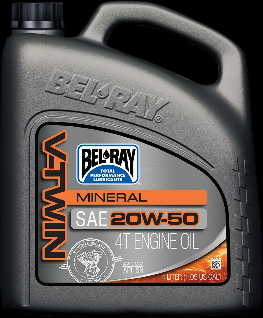 Olio motore 4 tempi minerale V-Twin BEL-RAY 20W-50