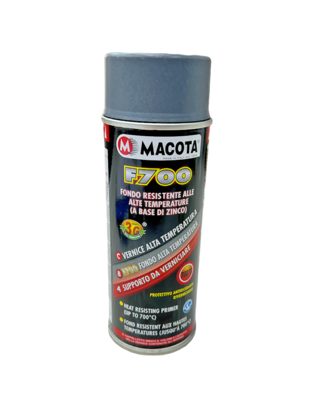 MACOTA F700 Vernice Spray Fondo Resistente Alte Temperature a base di Zinco
